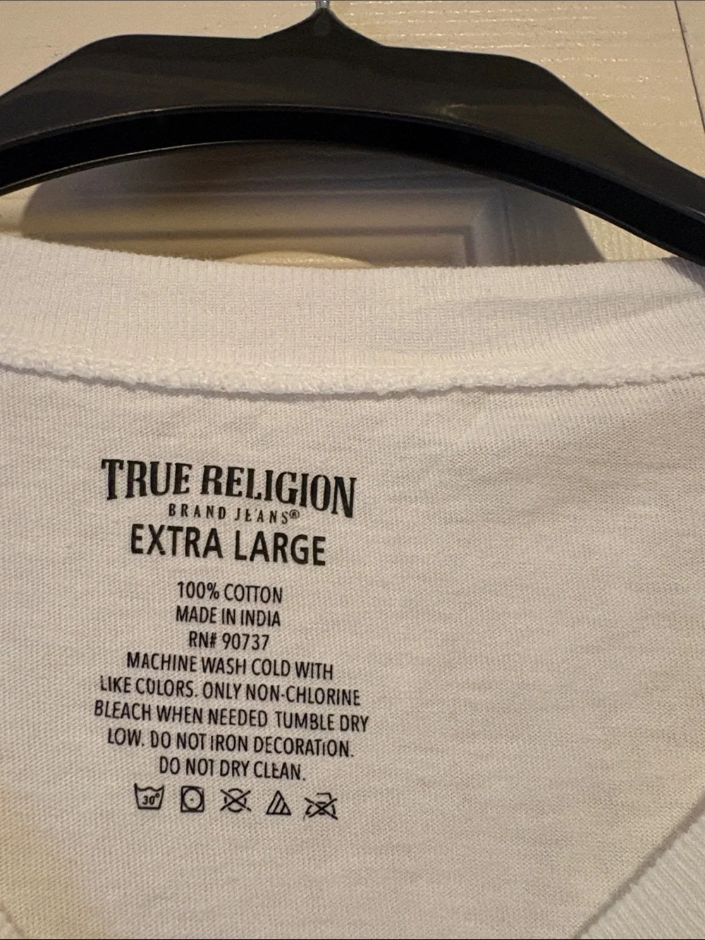 True Religion White Short Sleeve Crew Neck Tee
